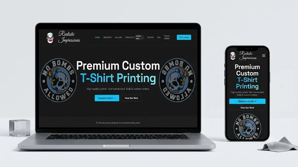 Realistic Impressions website mockup
